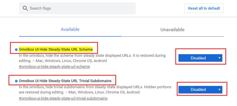 Solution to show www in Chrome